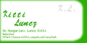 kitti luncz business card